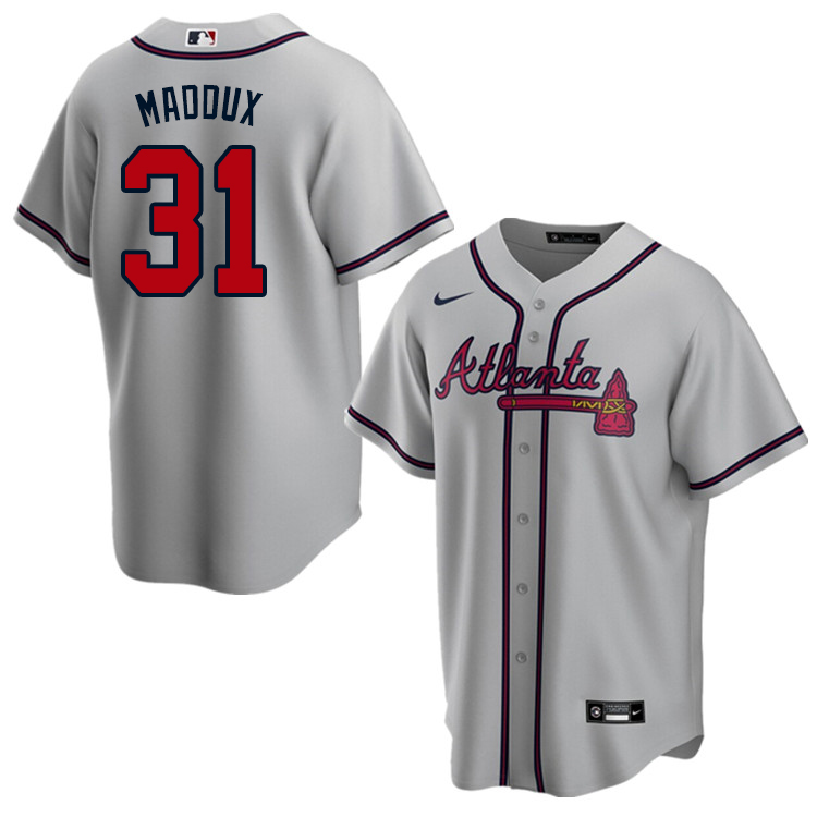 Nike Men #31 Greg Maddux Atlanta Braves Baseball Jerseys Sale-Gray